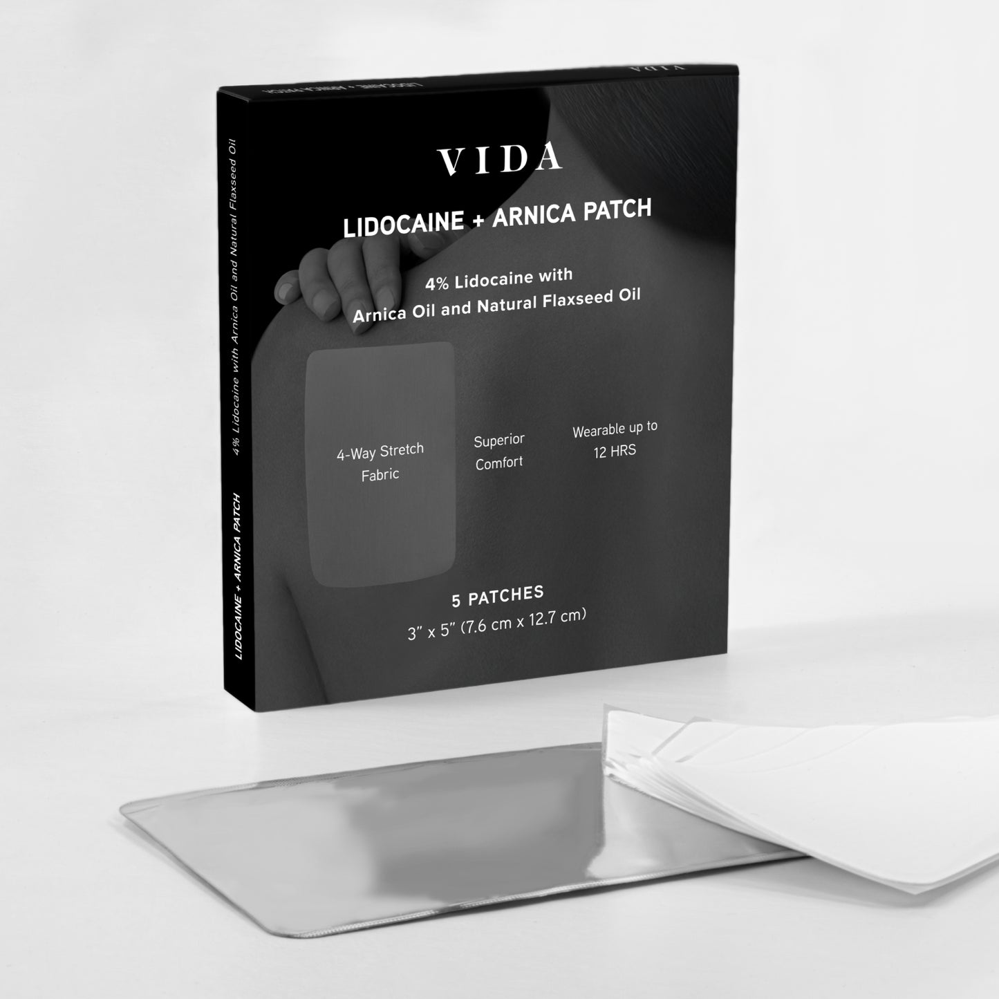 VIDA Lidocaine + Arnica Patch  Made in the USA | Maximum Strength 4% Lidocaine | Up to 12 Hours of Relief