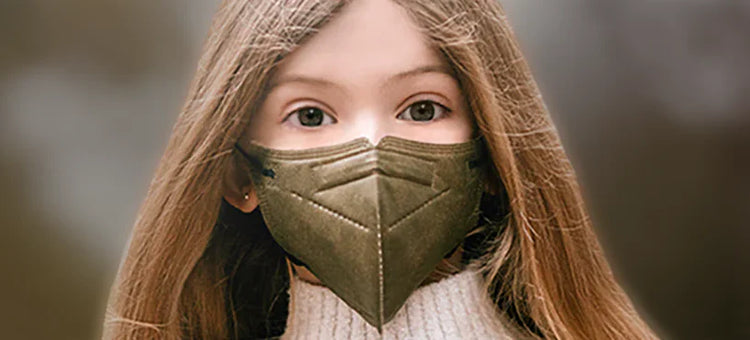 kids usa made face mask in green