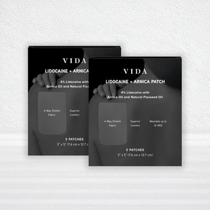 VIDA Lidocaine + Arnica Patch – 4% Lidocaine, 4-Way Stretch Fabric, Made in USA (Limited Release)