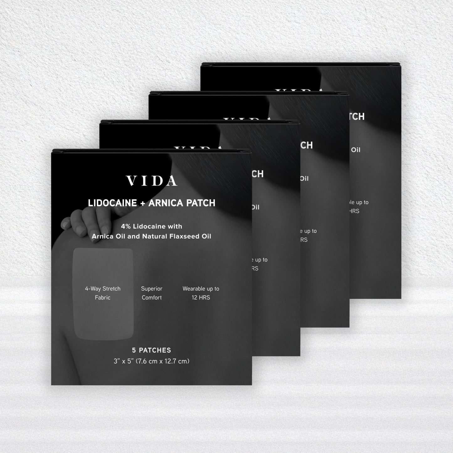 VIDA Lidocaine + Arnica Patch – 4% Lidocaine, 4-Way Stretch Fabric, Made in USA (Limited Release)