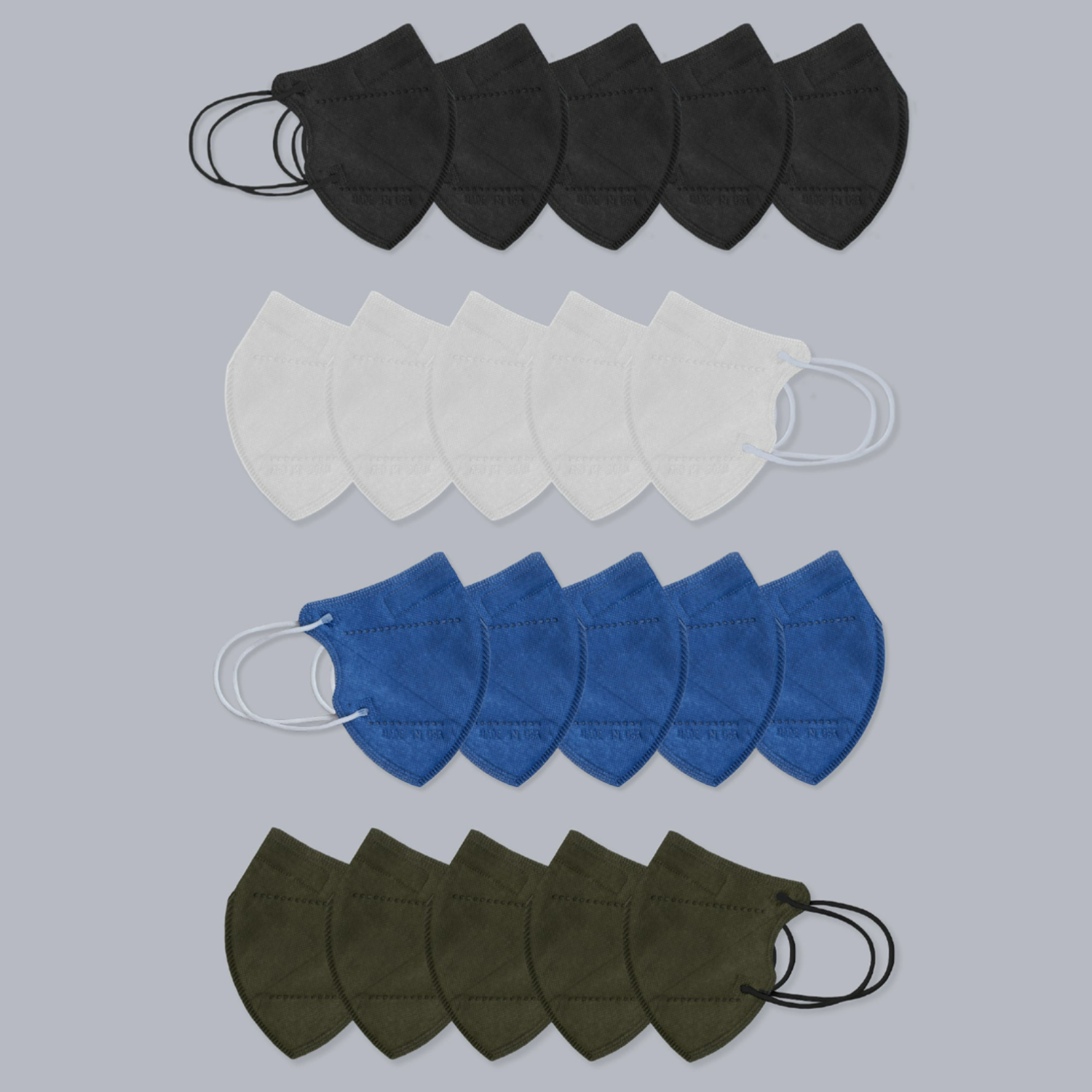 KN95 Bifold Face Masks 95%+ Allergy Filtration 20 Pack